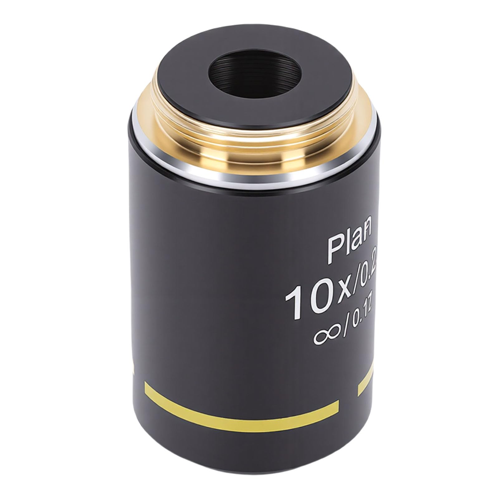Lente Objetivo RMS de Rosca de 20,2 Mm, Lente Objetivo Plan Infinity para Microscopio Biológico, Aleación de Aluminio y Material de Vidrio óptico, Amplio Campo de Visión con (10X)