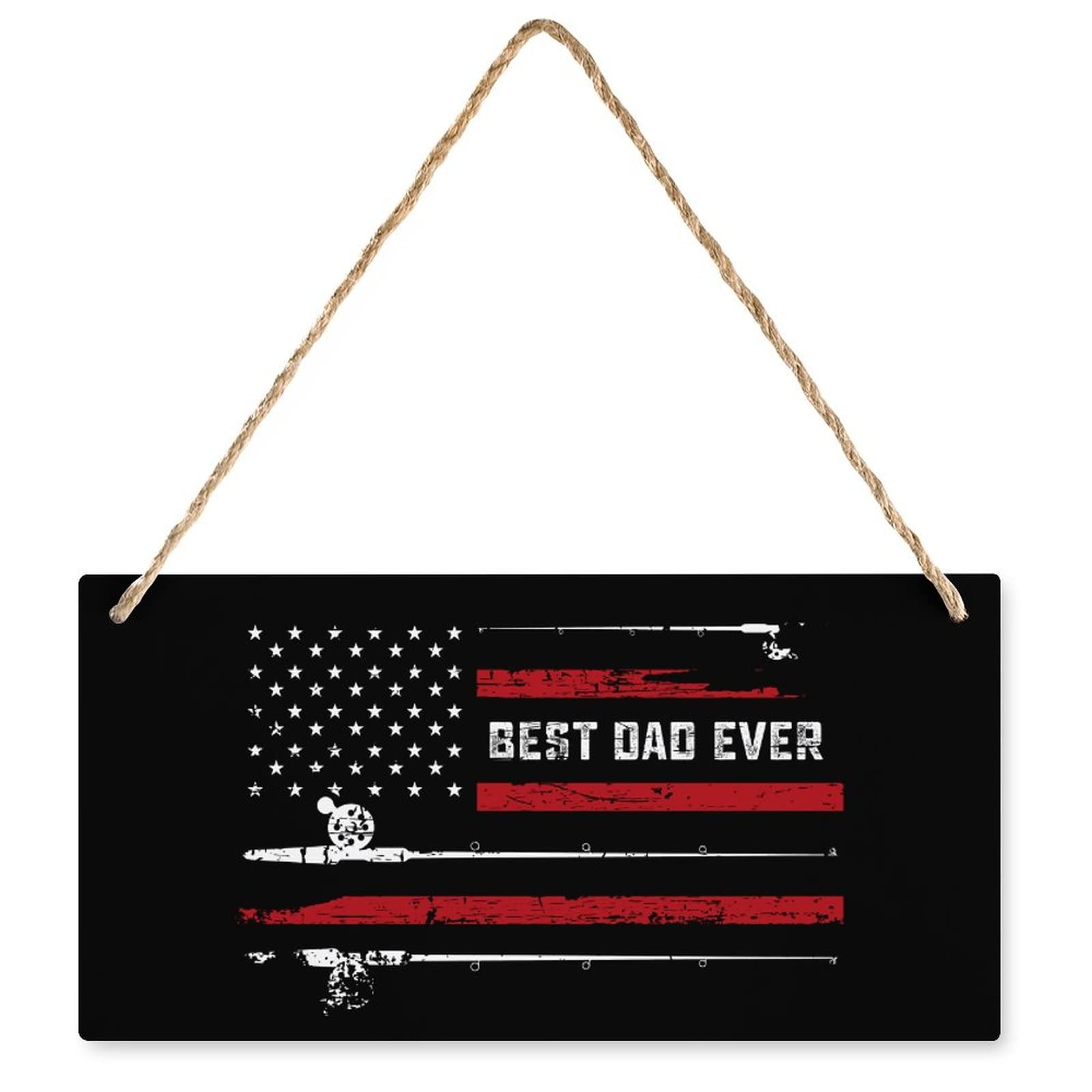 Panneau en bois Best Dad Ever de 25x12,5 cm pour personnaliser un bureau ou salon