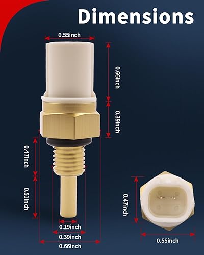 Miniatura 6 de VEHICODE Sensor de temperatura del refrigerante del motor, sensor de temperatura del agua ECT compatible con Honda Civic Accord CRV Element Pilot