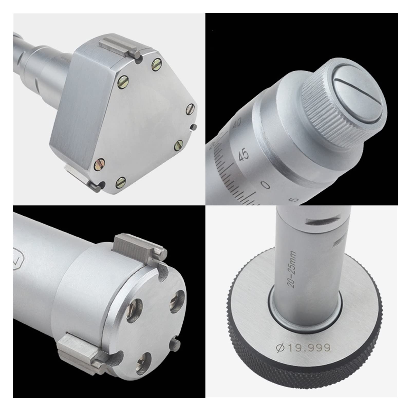 Micromètre à trois mâchoires Diamètre intérieur Micromètre à trois points Micomètre interne Micromètre Aperture Trou intérieur Mesure de haute précision Mesures répétables(Range 16-20mm)