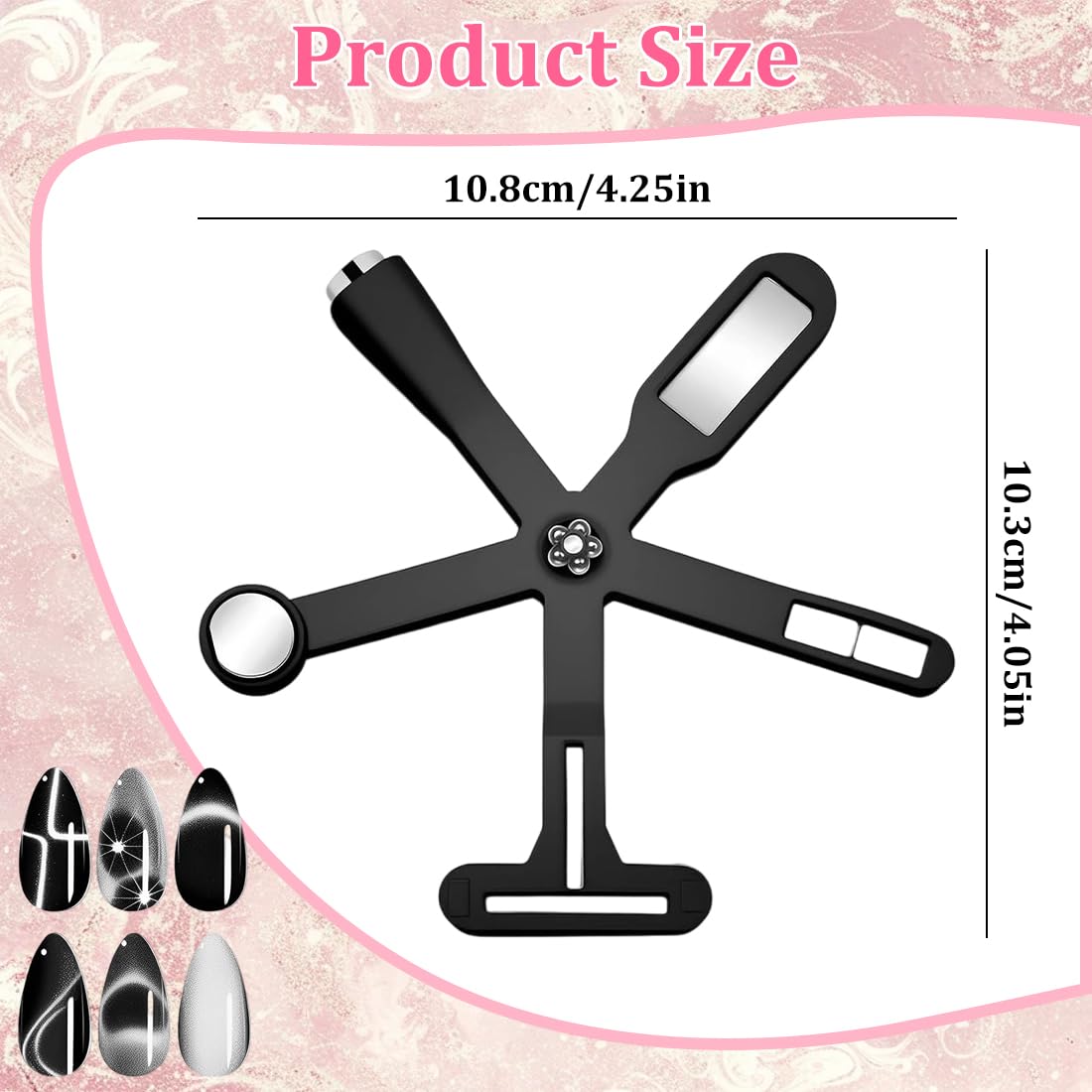 Nail Art Magnet, Penne Magnetiche per Unghie 3D Fai Da Te, Penne Magnetiche per Occhi di Gatto Multifunzione Aggiornate 6 in 1