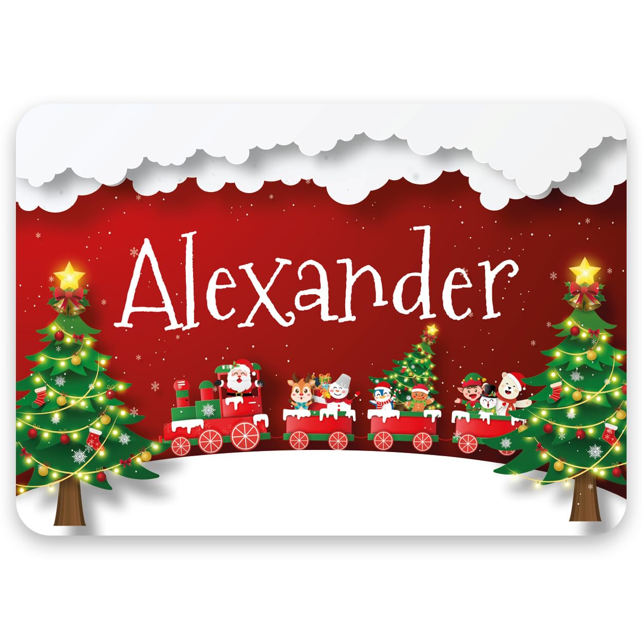Paper Themes Christmas Train Personalised Christmas Placemats (Christmas Train)