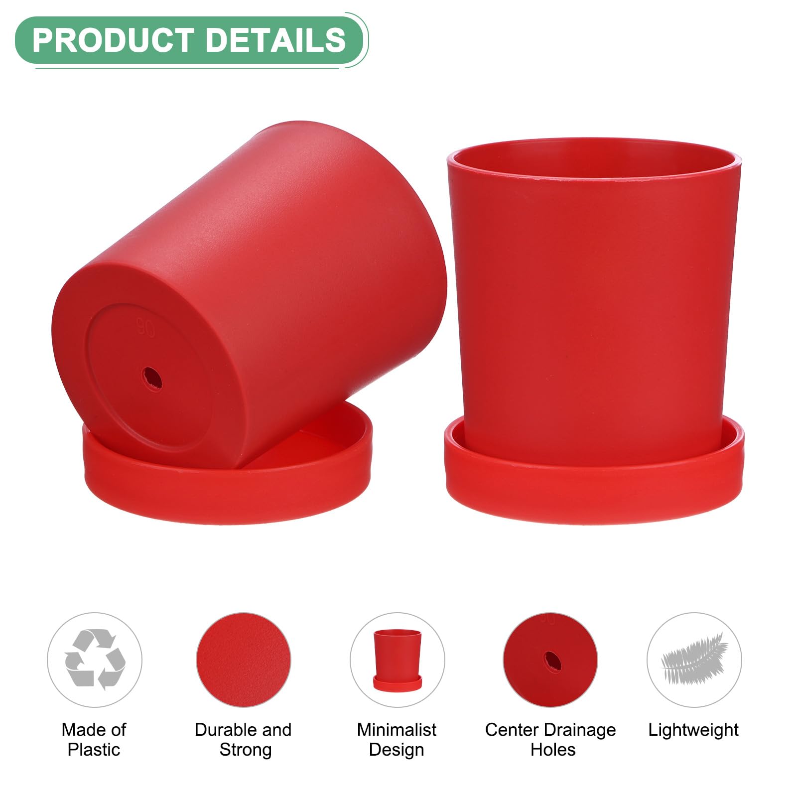 M METERXITY 4-Pack Plant Pots - Image 2