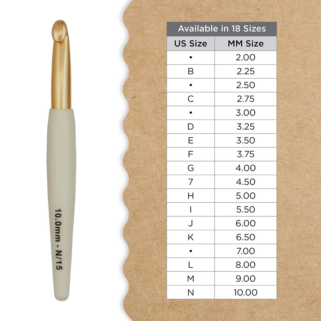 Knitter's Pride Pearl Aluminium Crochet Hook 10 mm - 1 piece, White, 10.00 mm - Image 4