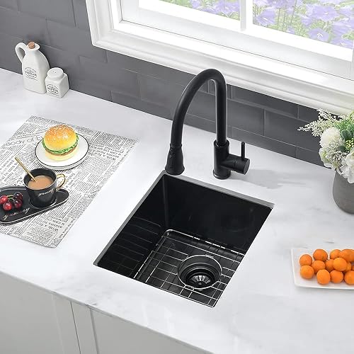 Vista 94 de Fregadero de barra de 21 pulgadas Undermount-VASOYO - Fregadero de cocina de montaje inferior de 21 x 17 pulgadas, estación de trabajo, barra