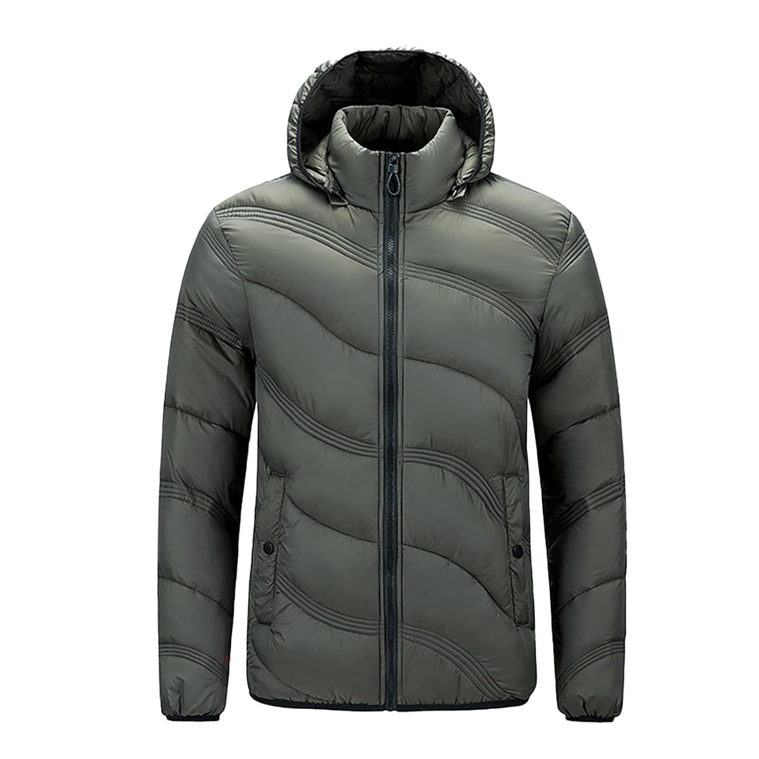 Men Winter Coats Windproof Heavyweight Hooded Jackets Casual Zip Up Down Quilted Hoodie 2025 Winter Warm Outwear