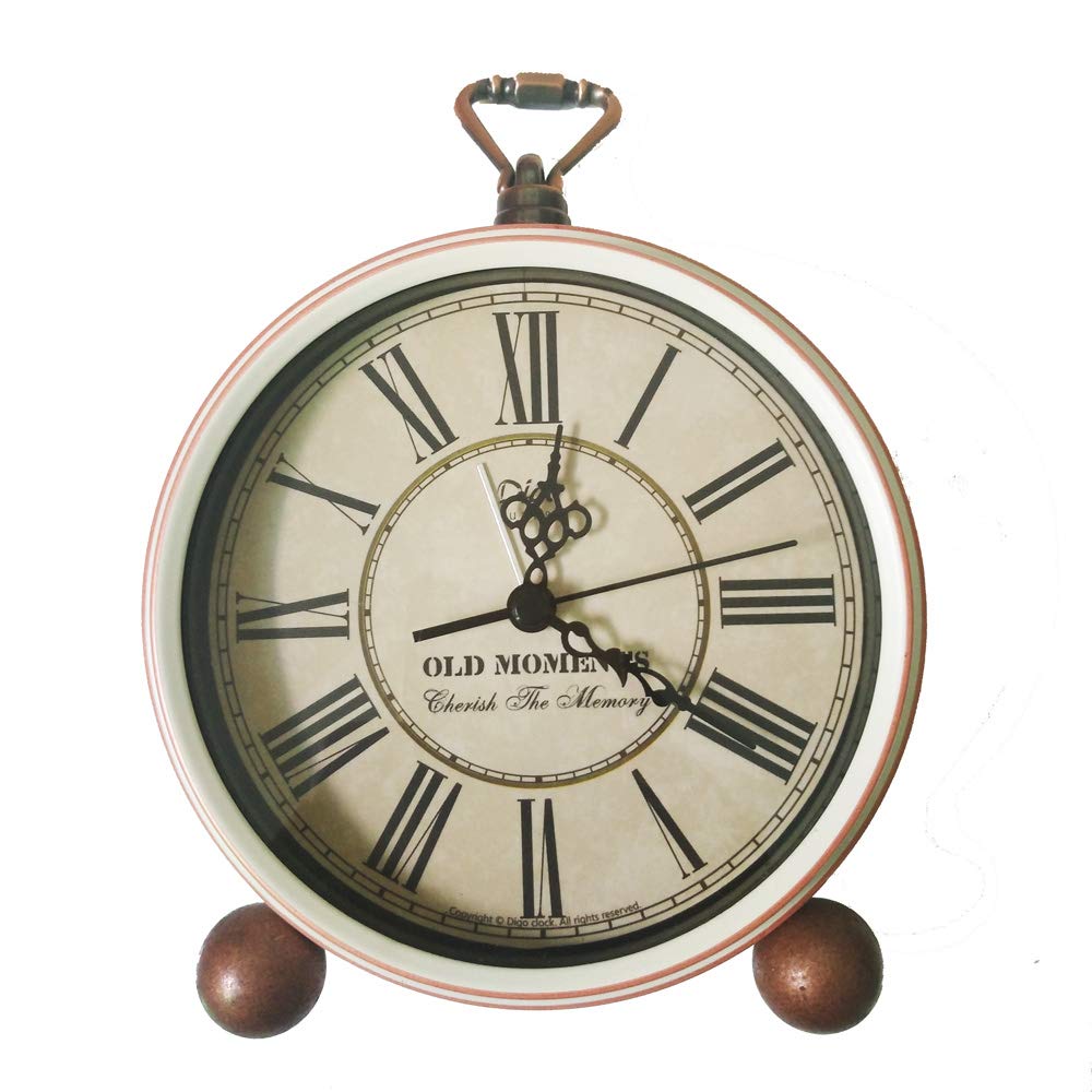 Vintage Retro Alarm Clock Quartz Movement Silent Non Ticking Home Decorative