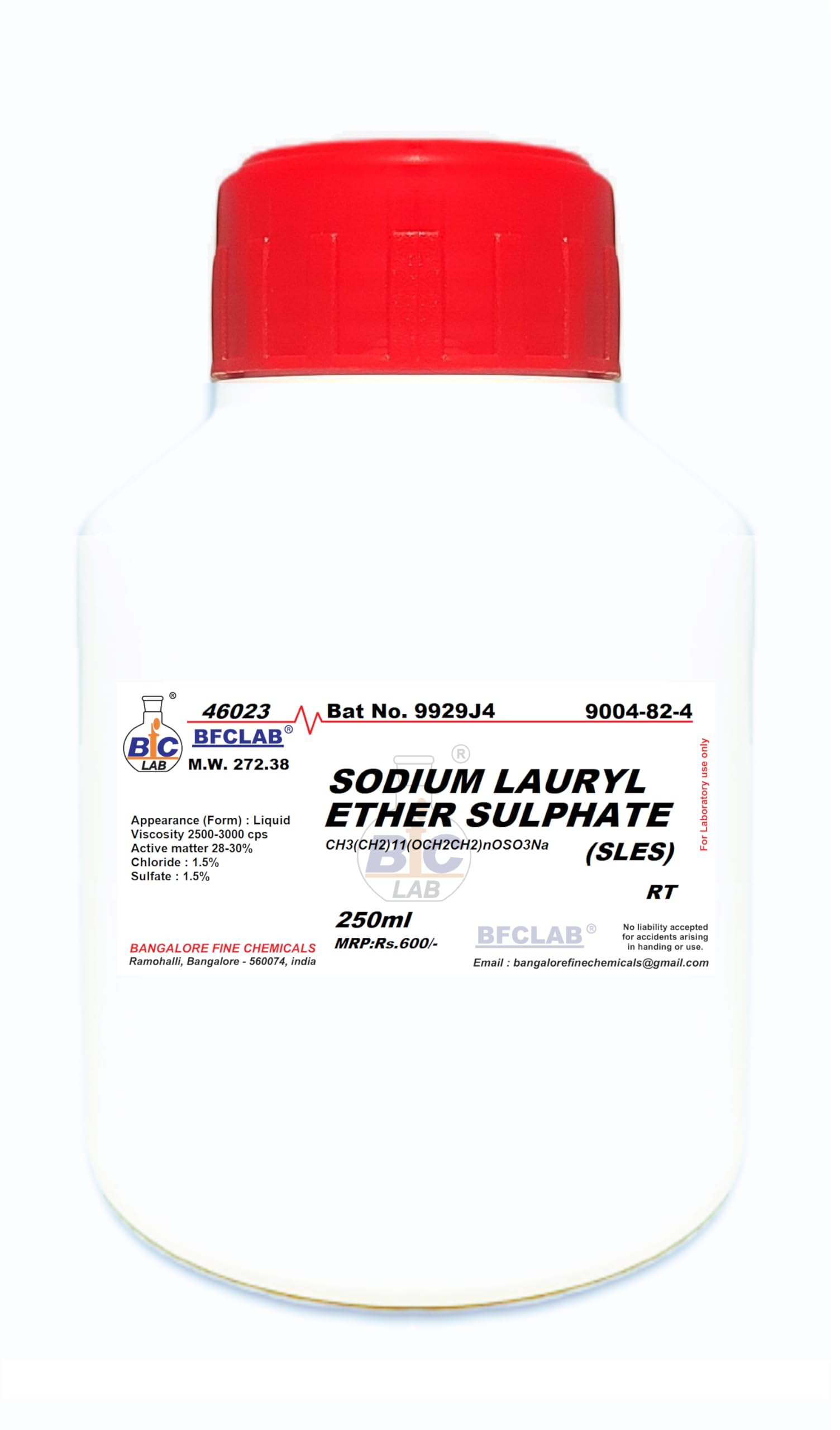 SODIUM LAURYL ETHER SULPHATE - 250ml (SLES)