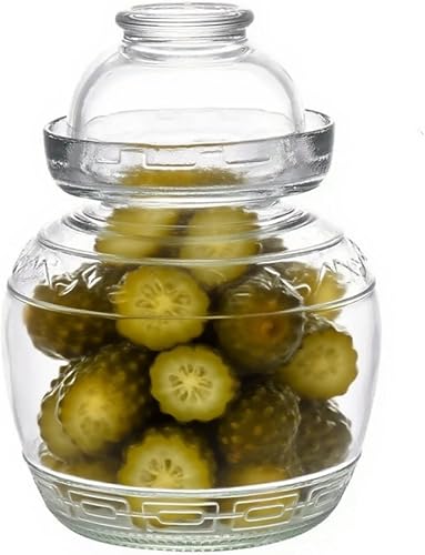 Miniatura 8 de Aosnttol Tarro de fermentación de tarro de pepinillo de 1.5L, kit de fermentación con sello de agua, tarro de vidrio con tapa para conservas de