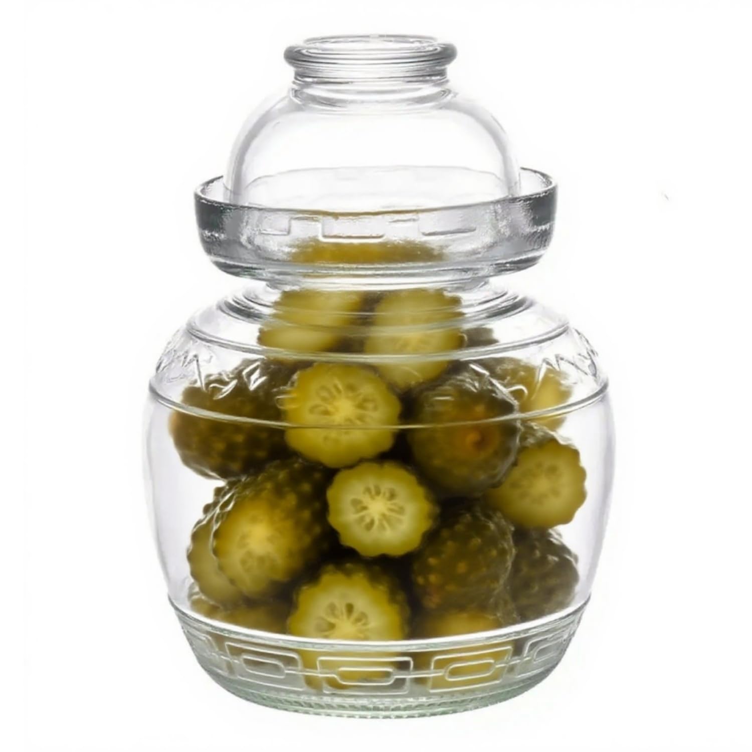 Glass Jar Fermentation Jar, Pickle Jar with Water Seal Lid, Fermentation Kit Fermenter Starter Kit for Pickles, Wine Brewing, Pickling, Kimchi, Sauerkraut, Vegetables, Kombucha 2.5L