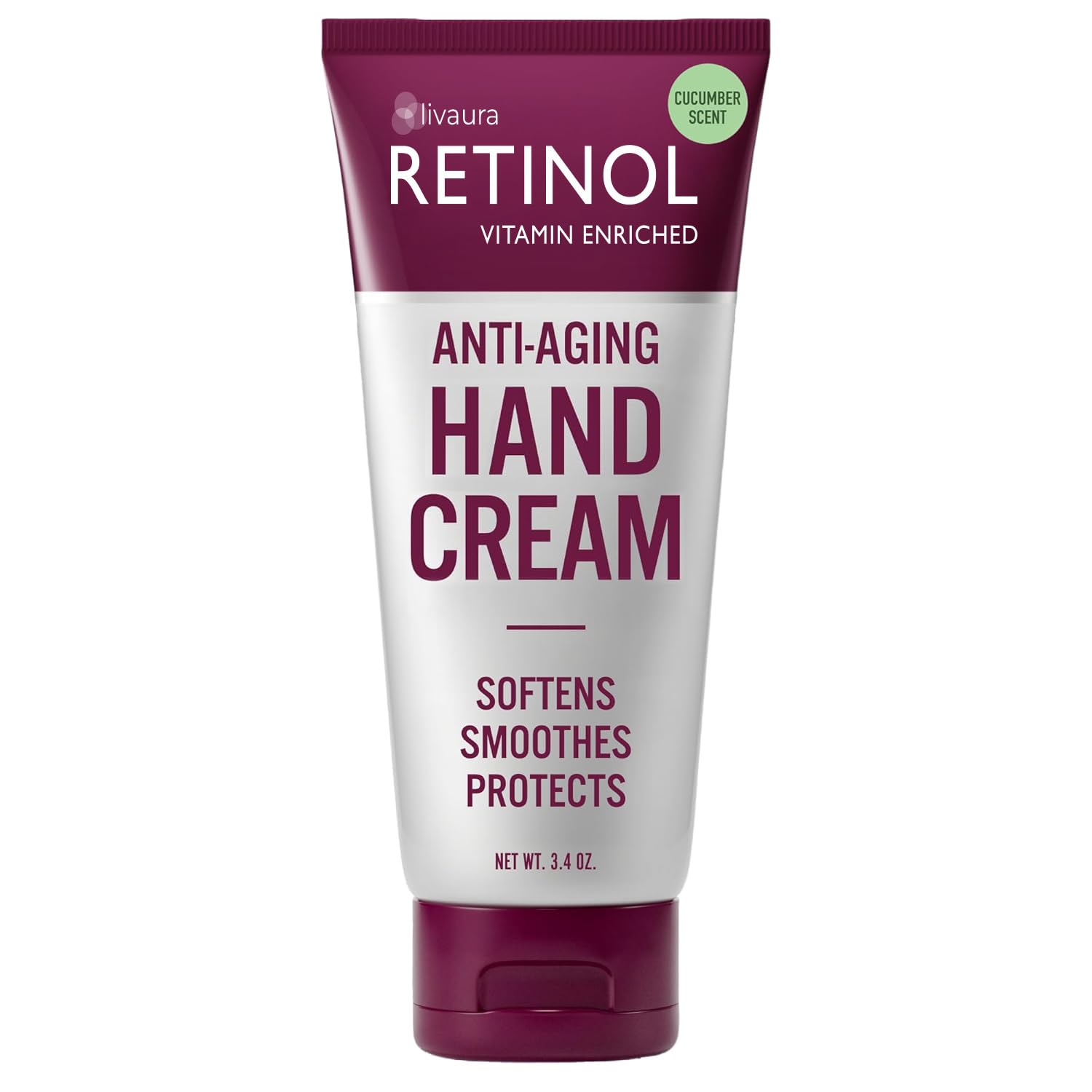 LIVAURA Retinol Anti-Aging Hand Cream–The Original Retinol For Younger Looking Hands –Rich Hand Cream Conditions, Nails & Cuticles – Vitamin A Minimizes Age’s Effect on Skin (cucumber scent)
