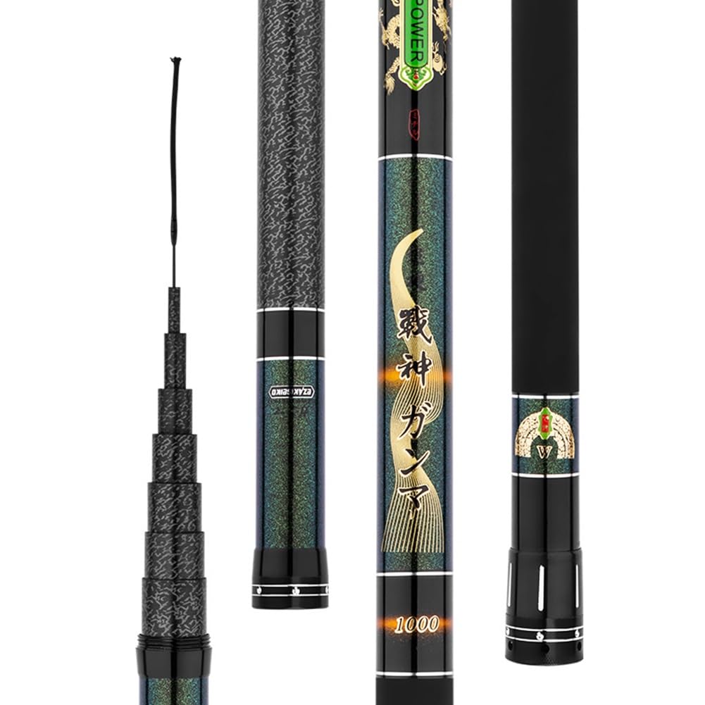 YADLCR Carbon Fishing Rod 8M 9M 10M 11M 12M 13M 14M 15M 16M Super Hard Telescopic Fishing Rod Long Section Hand Rod(11m)