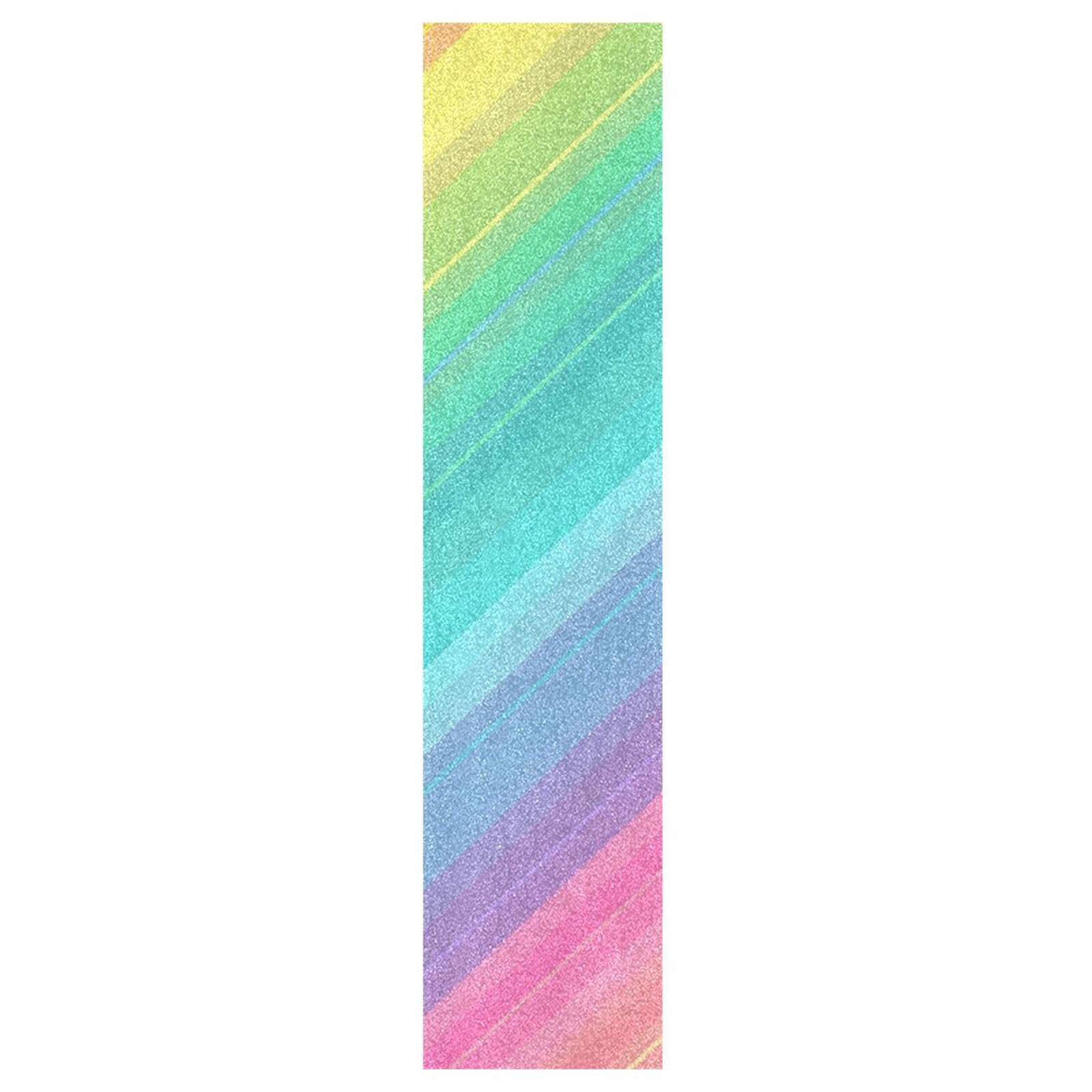 CEBUGI Colorful Stripe Skateboard Grip Tape 33x9in Waterproof Tear-Proof Longboard Grip Tape Bubble Free Non-Slip Scooter Grip Tape for Girls Boys
