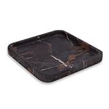 Bey-Berk Robbie Genuine Brown Marble Valet Tray - Luxury Stone Decorative Organizer for Jewelry&comma; Keys & Accessories