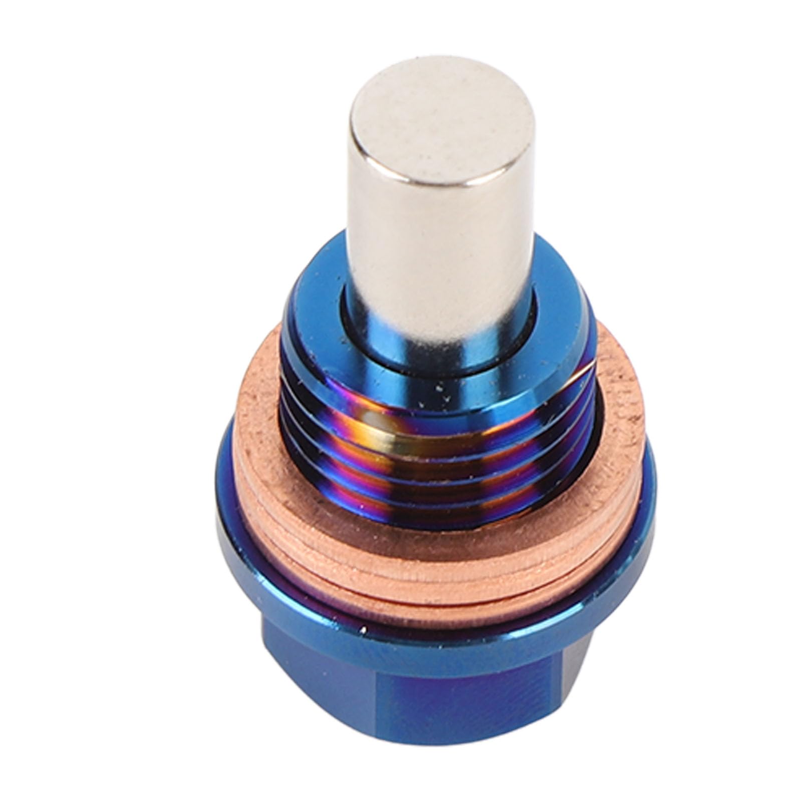 Magnetic Oil Drain Plug, M14 X 1.5 Ti Alloy Engine Oil Sump Drain Nut Bolt with 3 Gaskets for Vehicle