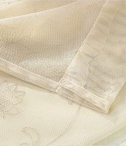 Molaxhome Roman Curtain Window Shades Sheers 46X63Inch Rod Pocket, Embroidery Balloon Curtains Drapes 1 Panels For Kitchen Room (46X63Inch, Flower) #TOP3