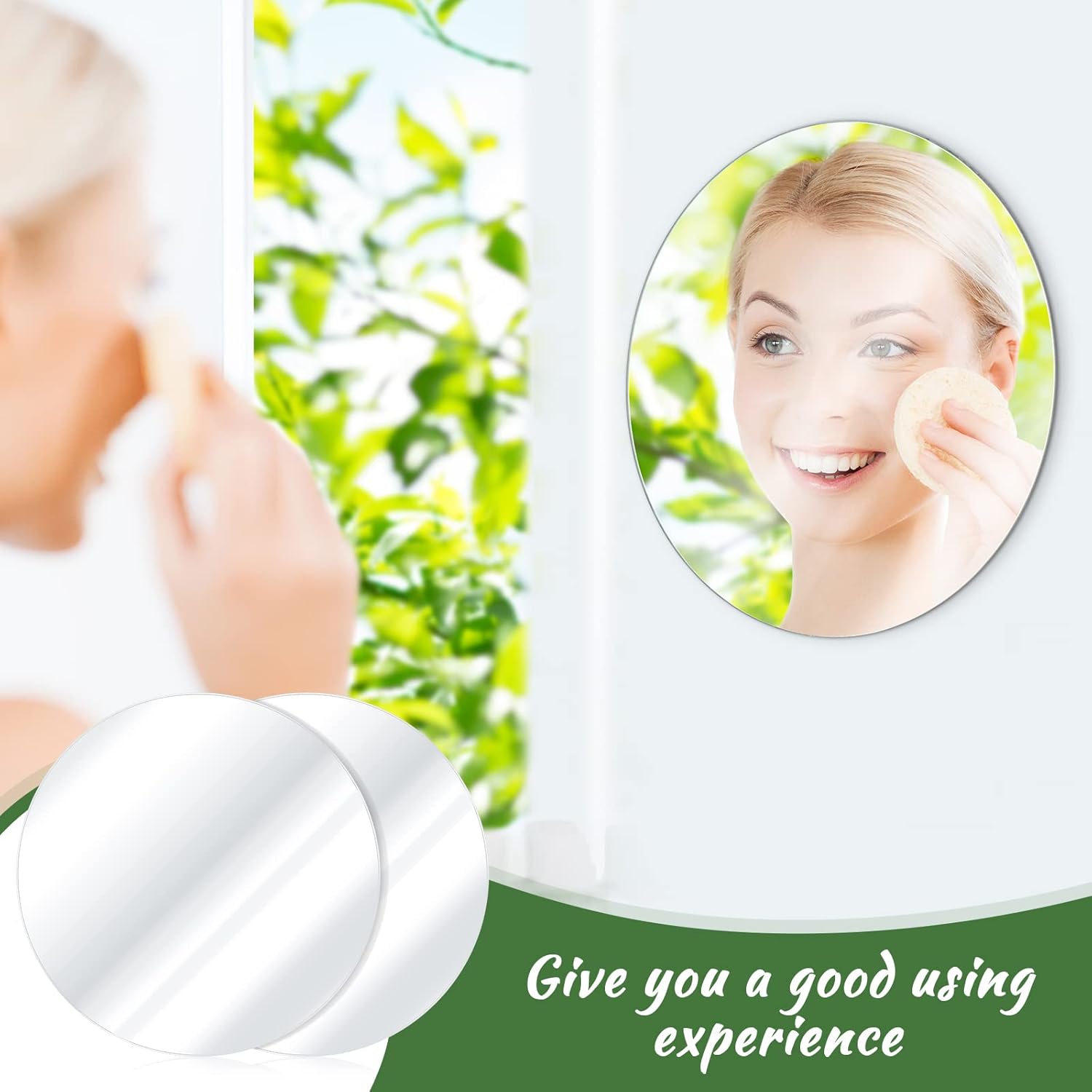 Tuanse 18 Pcs Round Mirror Candle Plate Set Round Trays Circle Centerpieces for Tables Mirror Plate Party Tiles for Wedding Decor Crafts Christmas Decorations(10 Inch)