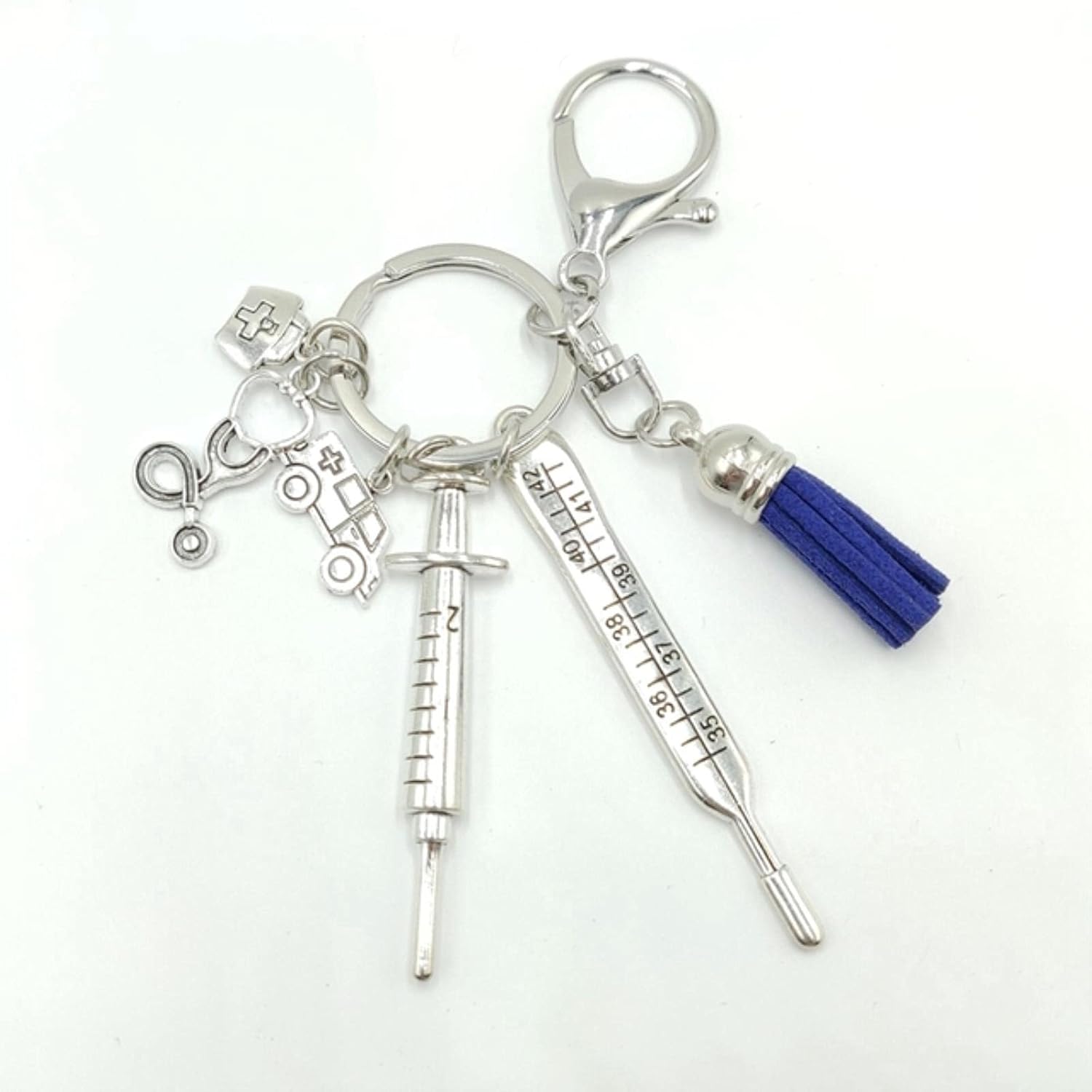 HKMB Nueva Caja médica de Enfermera, Llavero médico, Aguja de Ambulancia, jeringa, Estetoscopio, Borla, Llavero Bonito, Regalo de joyería