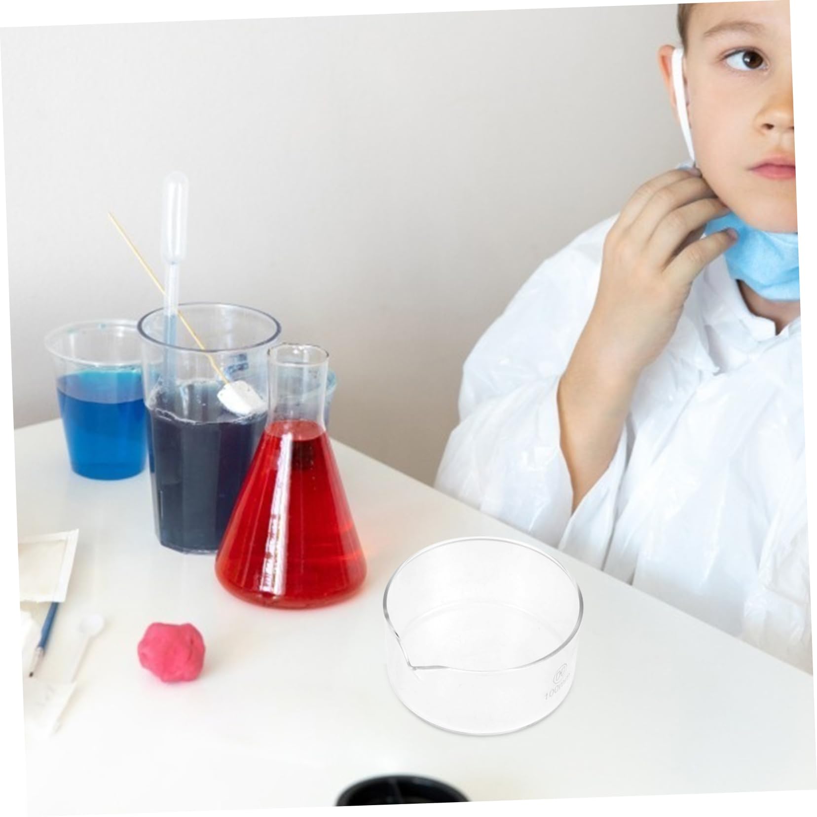 NAMOARLY 1pc Glass Crystallization Dish Crystallizing Dish Erlenmeyer Flask Lab Boiling Flasks Evaporating Dish Crystallizing Bowl Laboratory Beakers Crystallization Tool Transparent