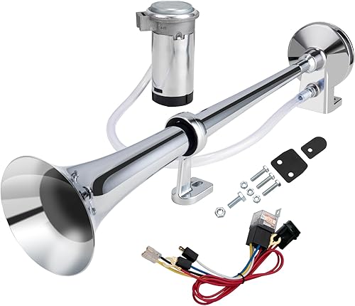 Miniatura 8 de Bocinas de aire para camión, kit de bocina de tren súper ruidosa para vehículo de 12 VsemirremolquecochebarcoJeepVanmotocicletaSUV, bocina de aire