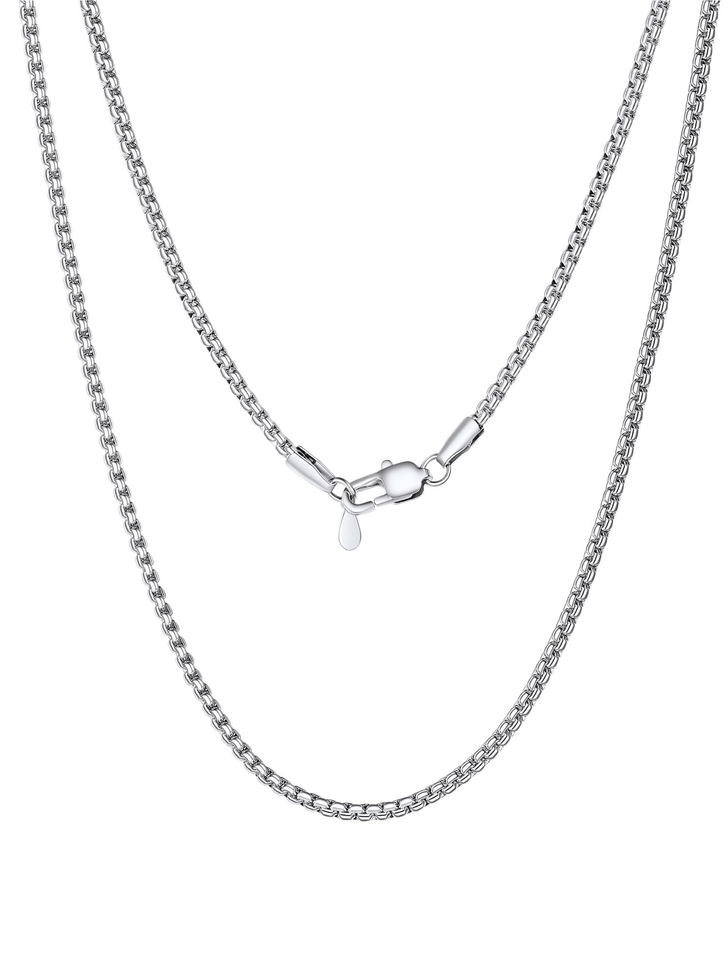 PROSTEEL Uomo Collana Catena Scatola Piatta Grande Robusta Sottile, Larghezza 4 mm 6 mm, Acciaio inossidabile/Placcato Oro 18K, Stile Hip Hop Punk, Argento Nero Oro, Regalo Perfettto (con Confezione)