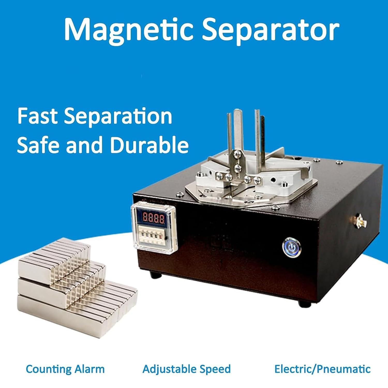 Separator magnetyczny, pneumatyczny, 100-220 V, alarm z regulacją prędkości