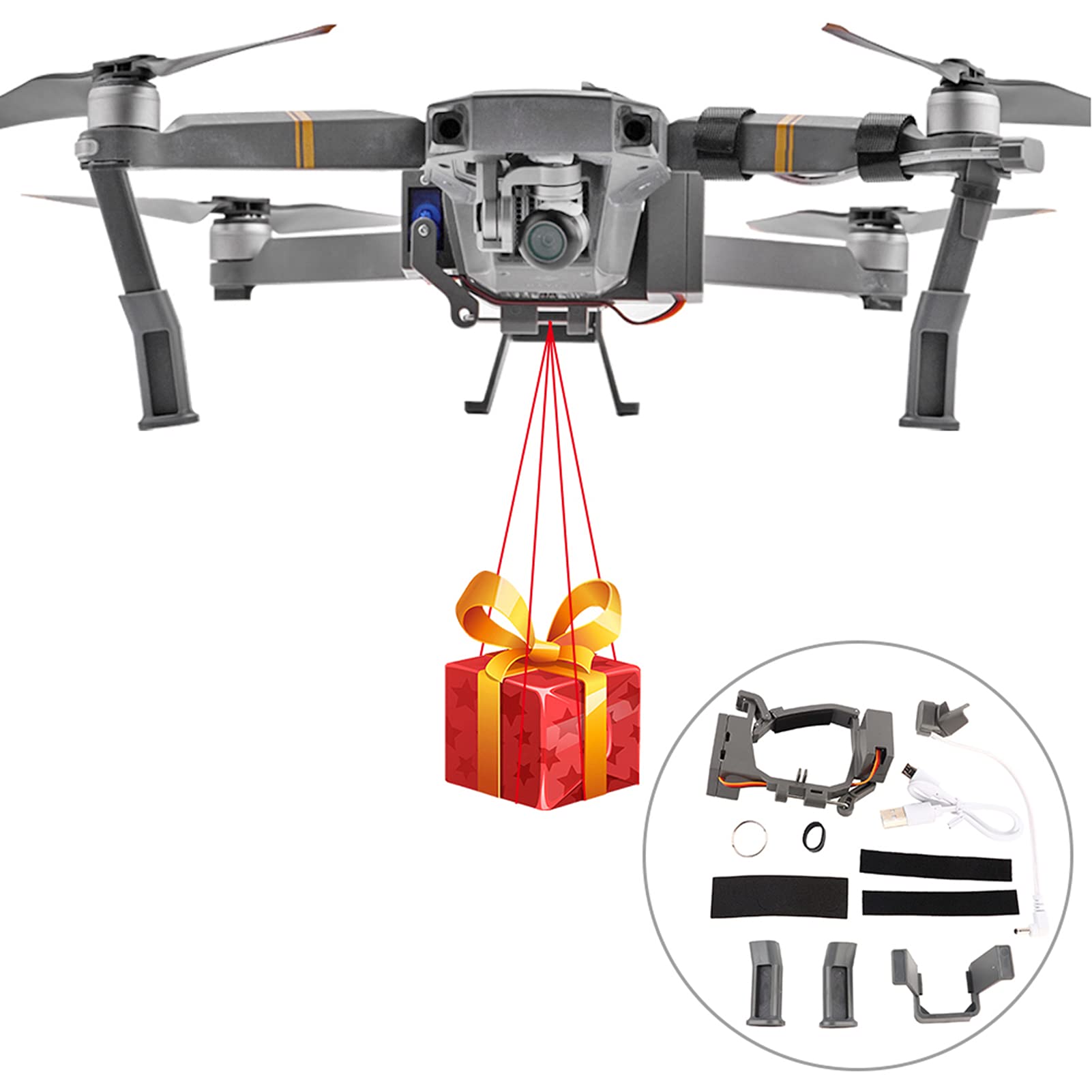 SUNGOOYUE Système de Largage d'air, Kits de Livraison de Distributeur à Distance de Lanceur de Drone ABS Le Système de Largage d'air Convient pour Pro