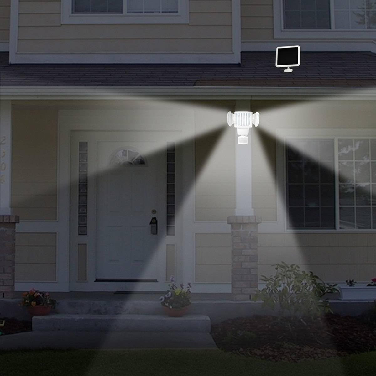 Sunforce 82153 light installed above a house entrance, illuminating the porch.