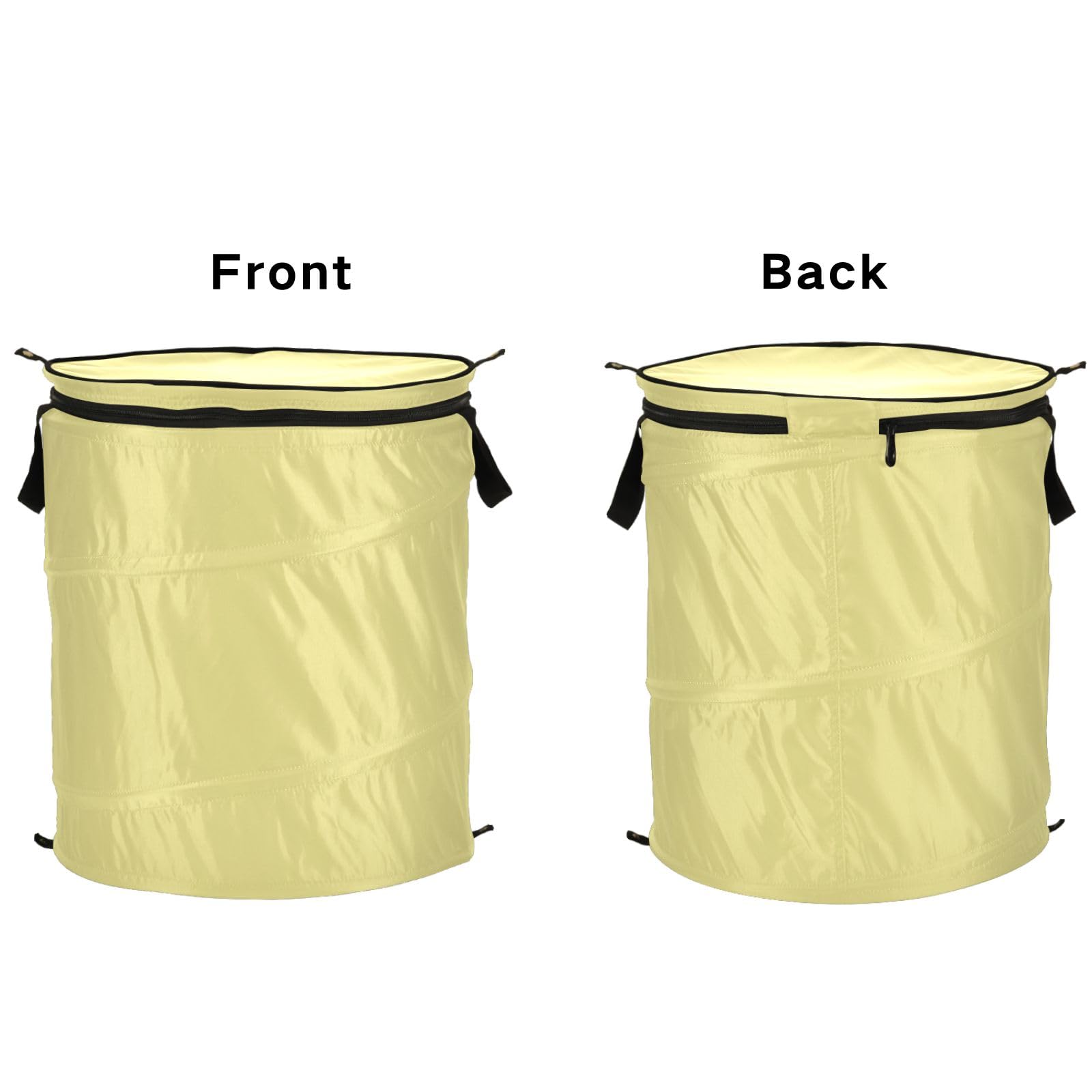 Light Khaki Collapsible Laundry Hamper Collapsible Round Storage Bin with Lid for Laundry Room, Bathroom, Kids Room, College Dorm, Travel
