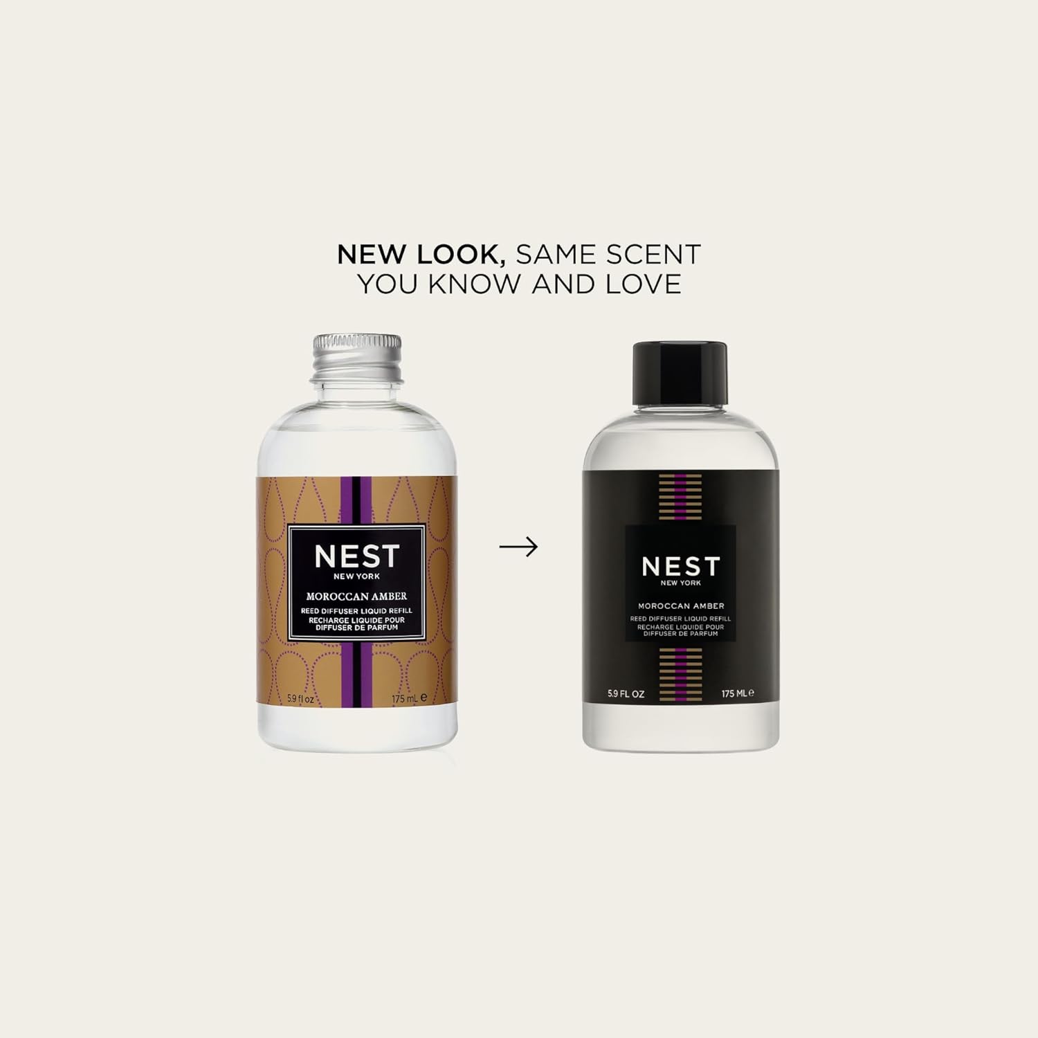 NEST New York Reed Diffuser Liquid Refill Bundle, Moroccan Amber - Includes Three 5.9 fl oz Refill Bottles