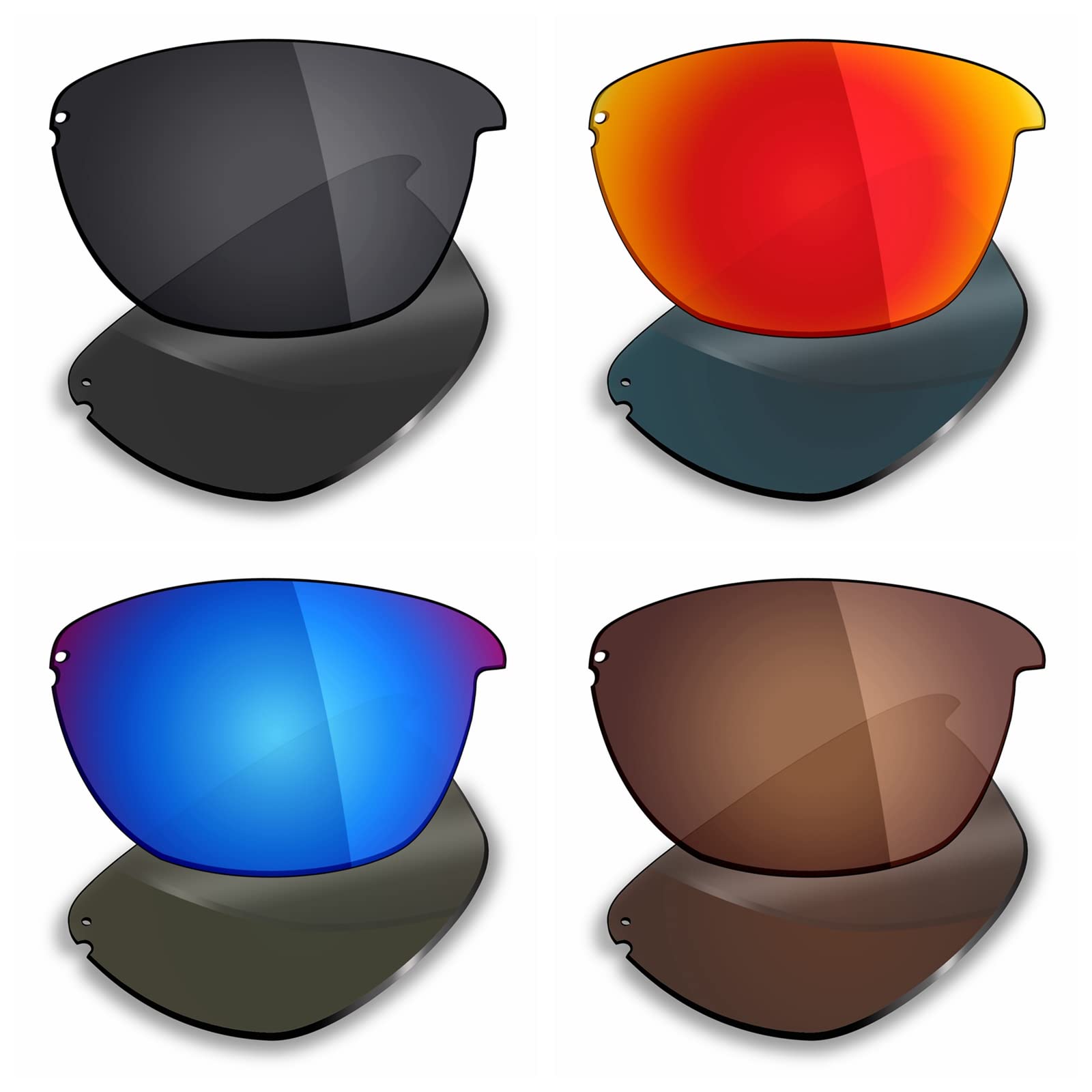 Mryok 4 Pair Polarized Replacement Lenses for Oakley Unstoppable Sunglass - Stealth Black/Fire Red/Ice Blue/Bronze Brown