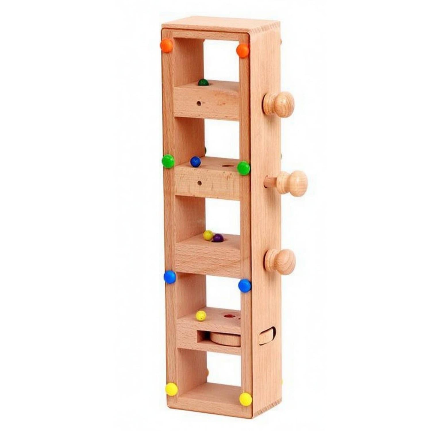 Natural Wood Wooden Marble-Run Puzzle Toy Smooth Finish Marble Maze Toy Colored Marbles Hand-on Play for Children, Puzzle Game-image-31