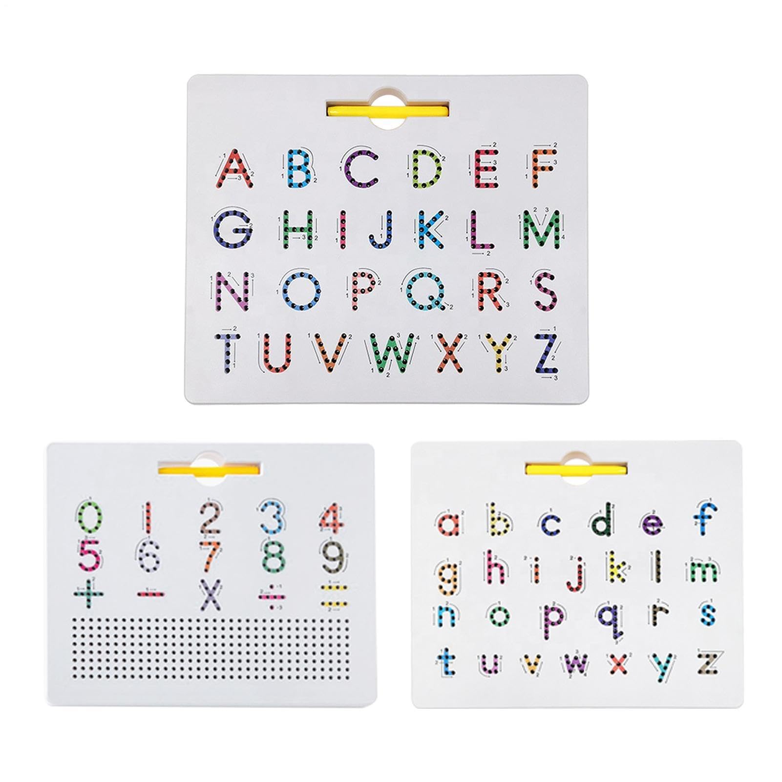 Alfabeto - Tavoletta magnetica con perline magnetiche double face 2 in 1 | Tabella di tracciamento di lettere magnetiche per la pratica di scrittura | Giocattolo interattivo di apprendimento đe