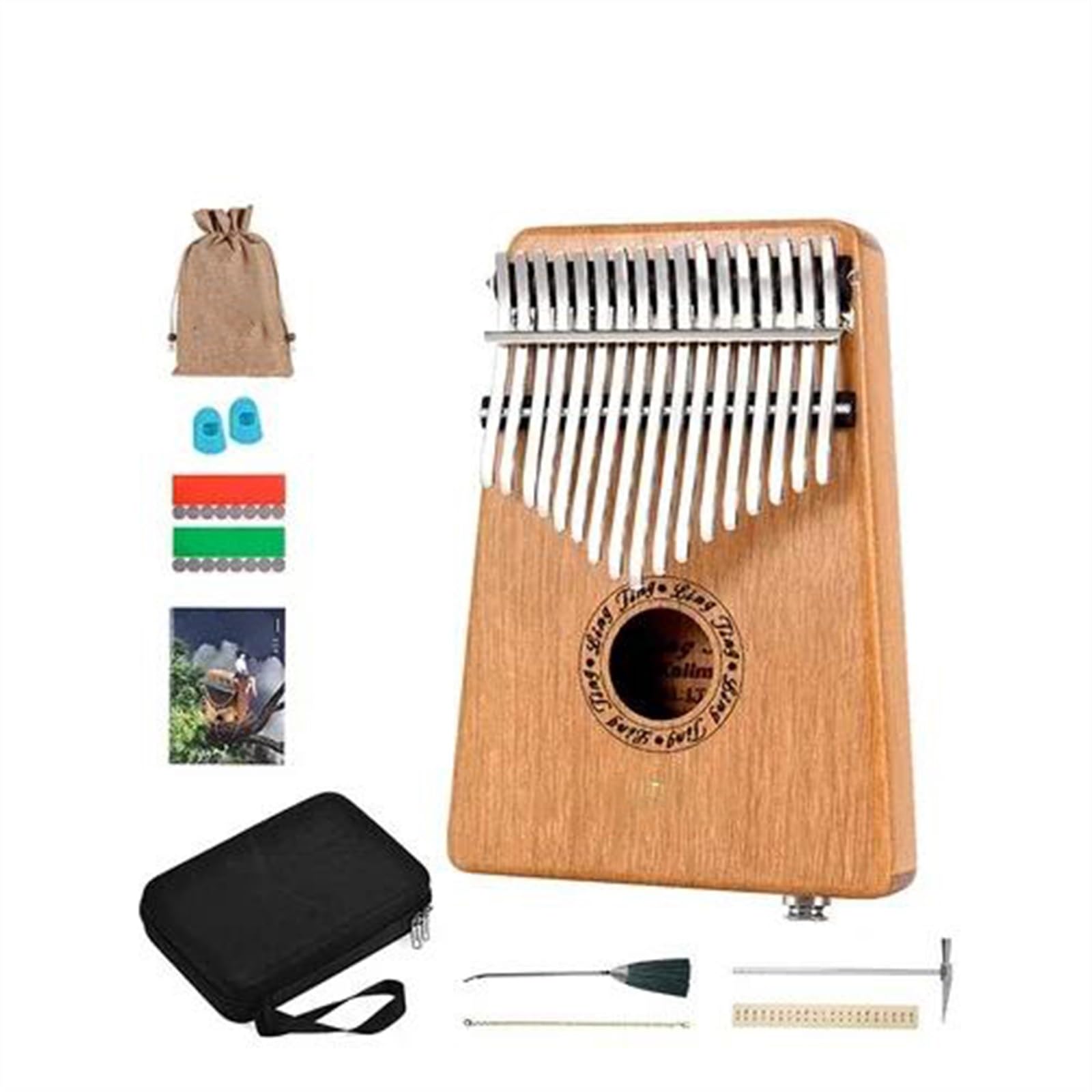 17/21 Klawiszy Przenośne Pianino Kciukowe Profesjonalne Kalimby Klawiatura Muzyczna Dla Początkujących Instrument Muzyczny Z Akcesoriami(17 G Electrical Box)