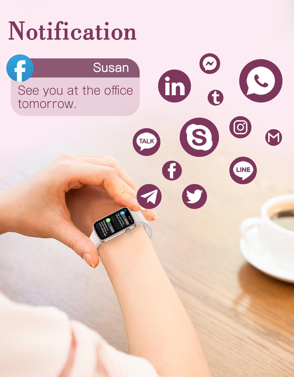 Smartband Donna Fitness Tracker Sportivo Contapassi Cardiofrequenzimetro SpO2