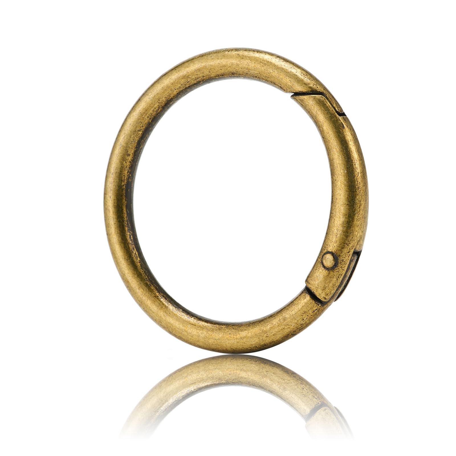 DEVPSISR15pcs Trigger Spring O Rings Round,Metal Keychain Ring Round Carabiner Clips for Keyrings Buckle, Bags,Purses