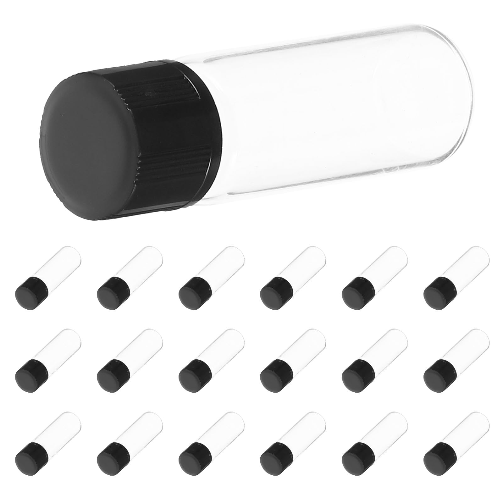UPKOCH 100 Pezzi Fiale da Reagente in Vetro da 5ml con Tappi, Resistenti ad Alta Pressione con Fondo Piatto, Bottiglie Campione per Laboratorio