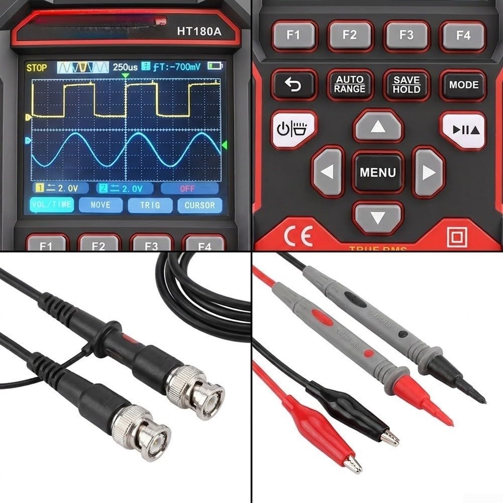 3-in-1 Oszilloskop Multimeter HT180A Dual-Kanal Signalgenerator