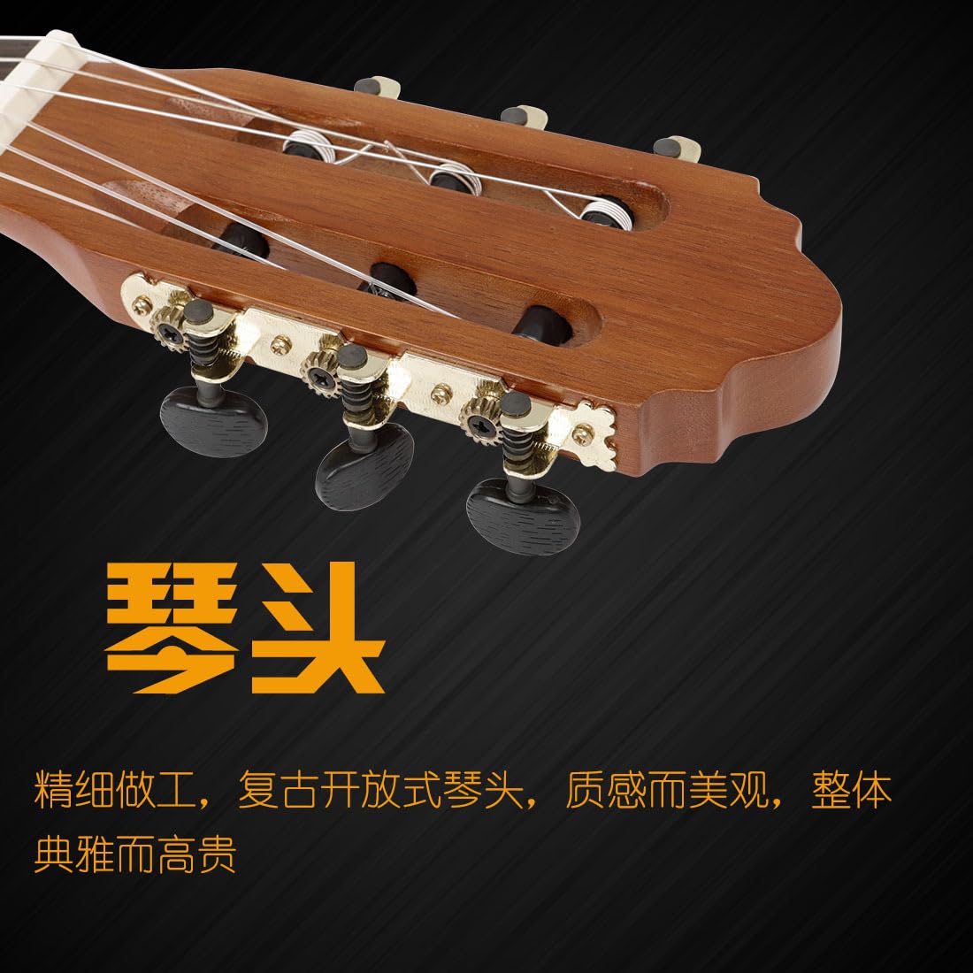 Chitarra classica, Chitarra acustica in abete rosso, Chitarra acustica per principianti, Chitarra classica con angoli arrotondati, Chitarra d'angolo mancante per adulti, Strumento musicale, Chitarra