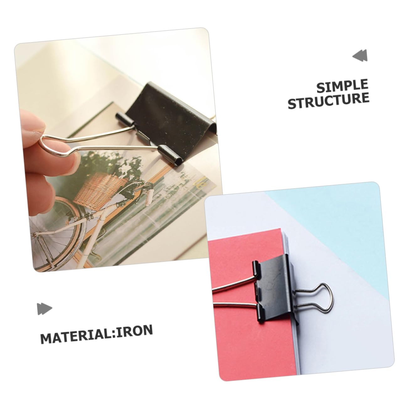 HOMSFOU 60 Pezzi Clip Binder Assortite Clip per Documenti Fermacarte Versatili per Scuola Design Elegante per Documenti e Sigillare Sacchetti Snack