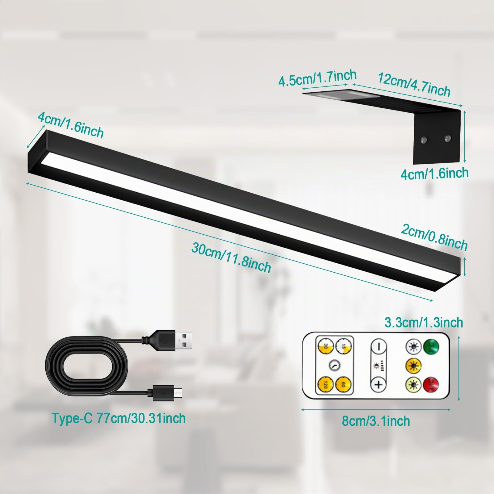 Luce per quadri wireless, artista da parete con telecomando, 3 modalità colore, luci artistiche per dipinti, LED dimmabili per galleria, bersaglio freccette