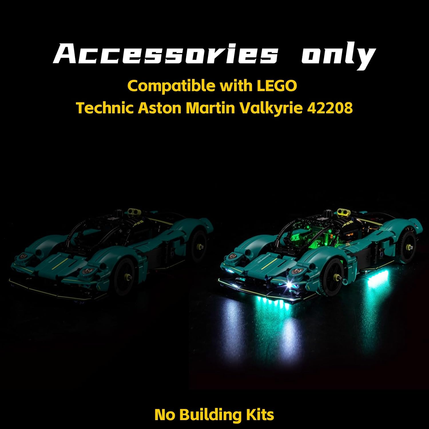 BrickBling LED Light Kit Compatible with Lego Technic Aston Martin Valkyrie 42208 - Not Come with Car (Classic Version Light)