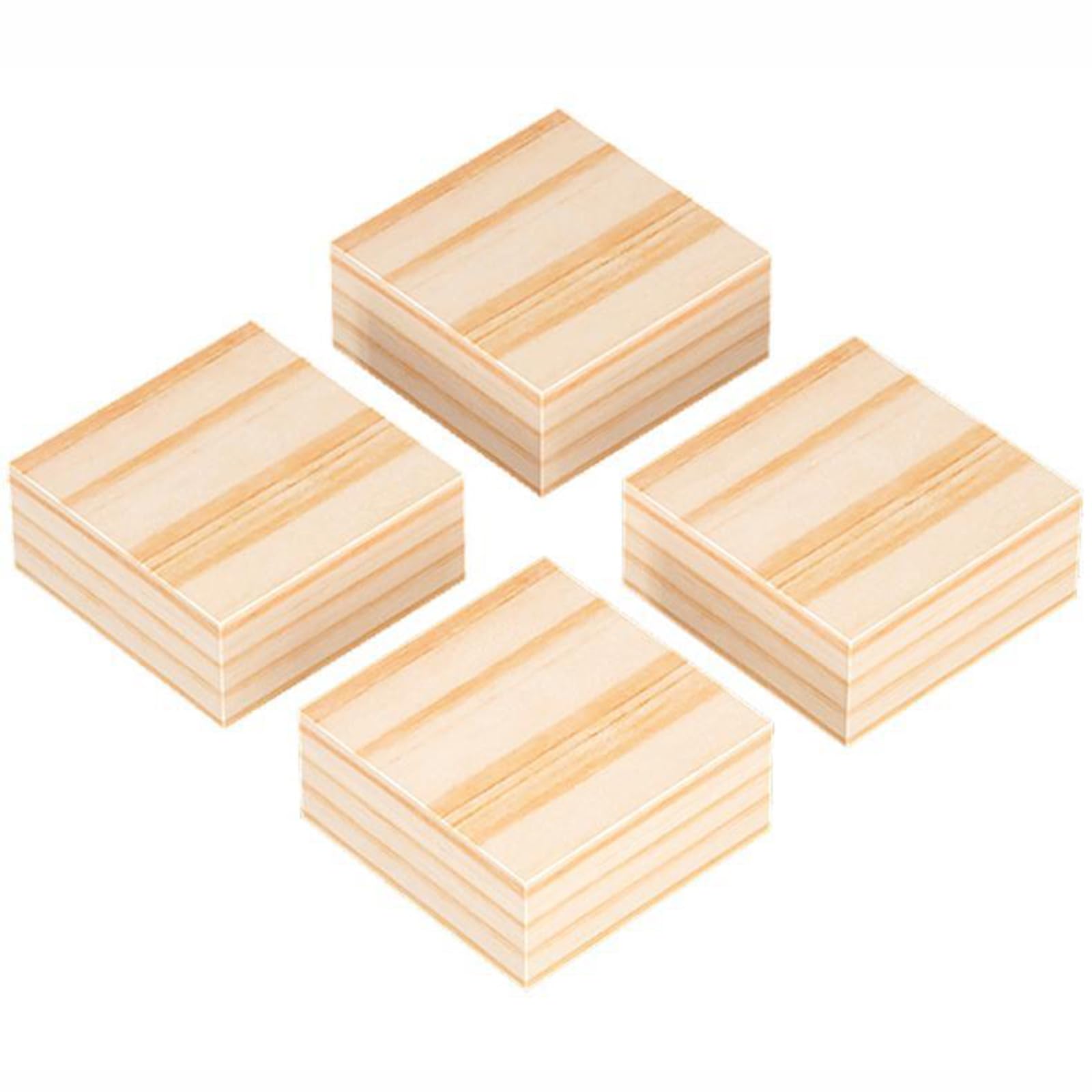 Nannan3360 Wood Color Solid Wood Furniture Risers 4 Pcs Table Risers Wood Sofa Raisers Bed Legs Furniture Lifts With Non-Slip Pad, Lifts Height 1-5Cm (5 × 5 × 3Cm)