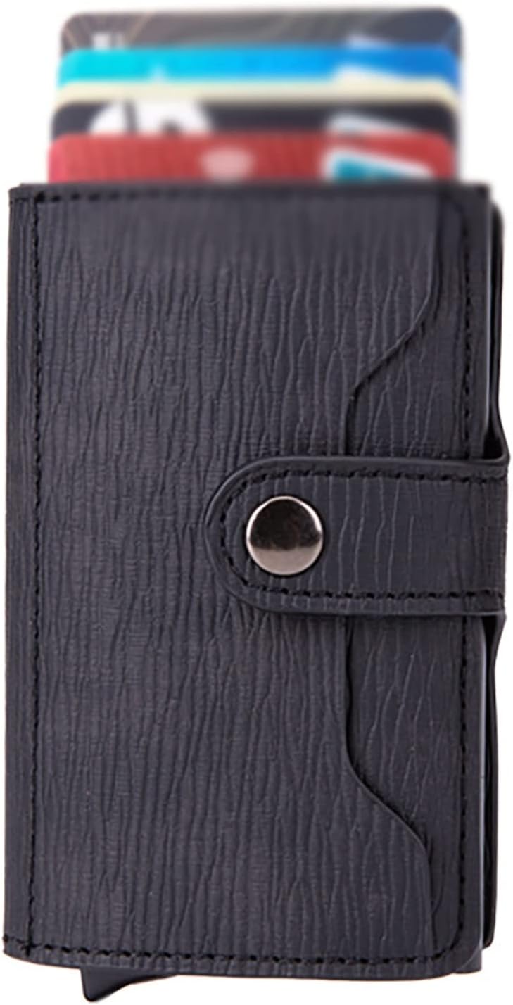 Card Pouch Credit Card Case Card Case Aluminum Card Case Automatic Pop-up Card Case Card Cases(Black)