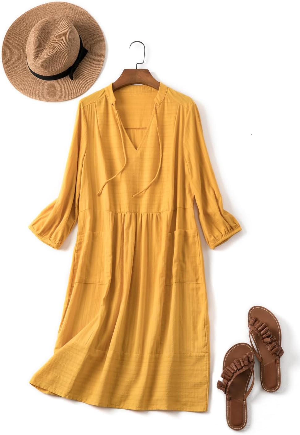 Lafural Women's V-Neck Casual Dress