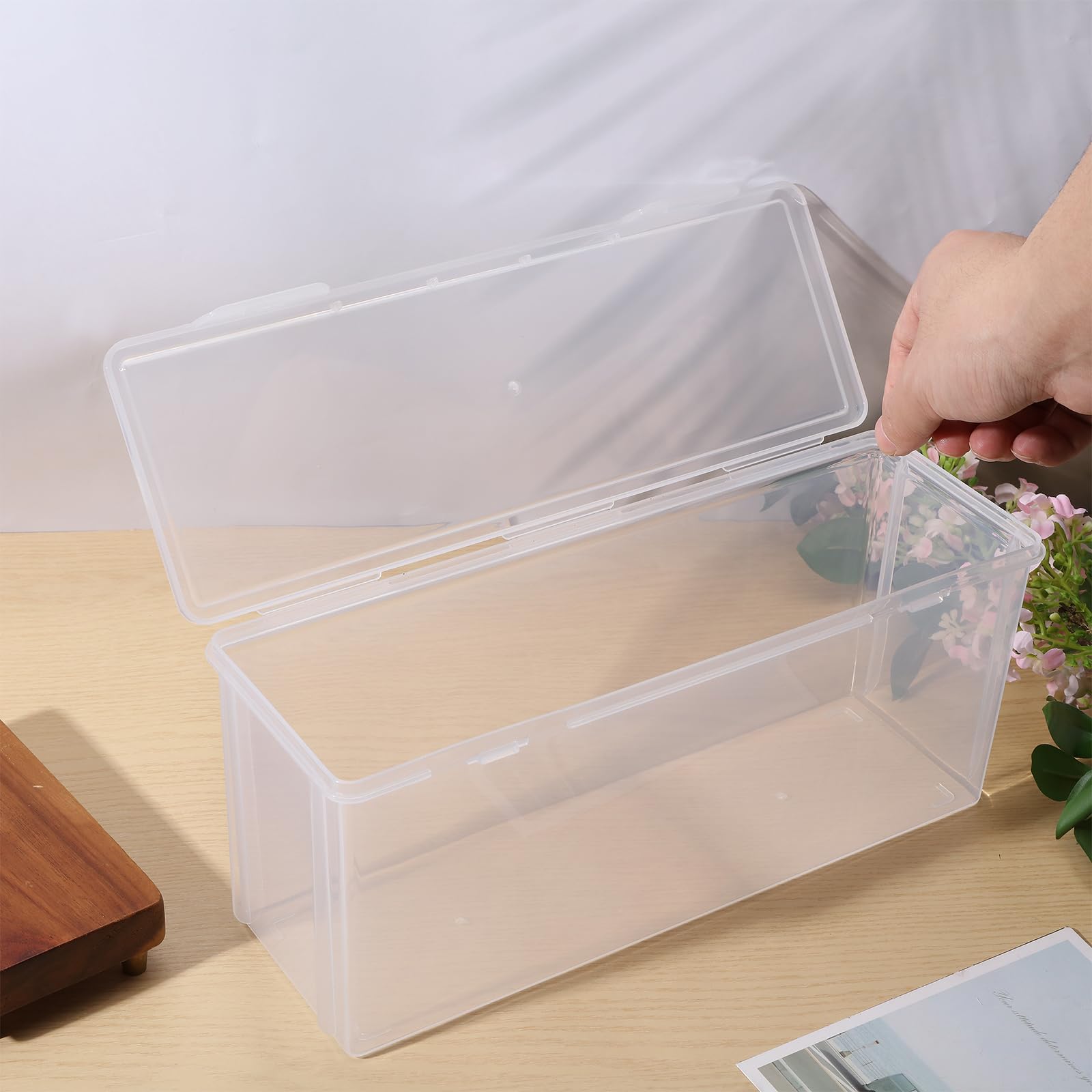 CHGCRAFT Graded Sports Card Plastic Storage Box with Lid Transparent Trading Card Storage Graded Card Case Baseball Card Case for Display Psa Card Rating Card Loose Cards 11.8×4.17×5 inch - Image 3