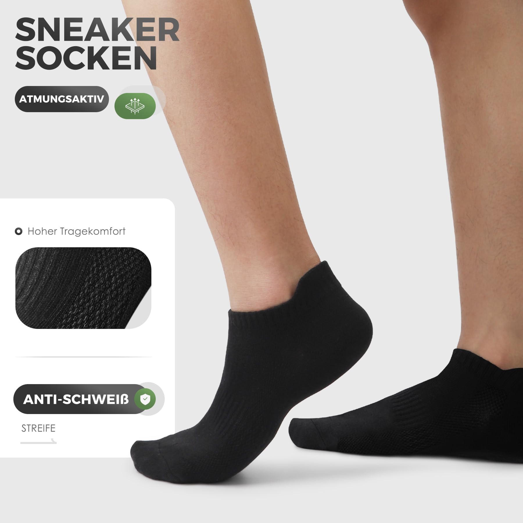 FALARY Calcetines Deportivos Para Hombre y Mujer, 10 Pares de Calcetines Cortos, Calcetines Deportivos Transpirables de AlgodóN, Calcetines Para Correr Al Aire Libre, Talla 35-50