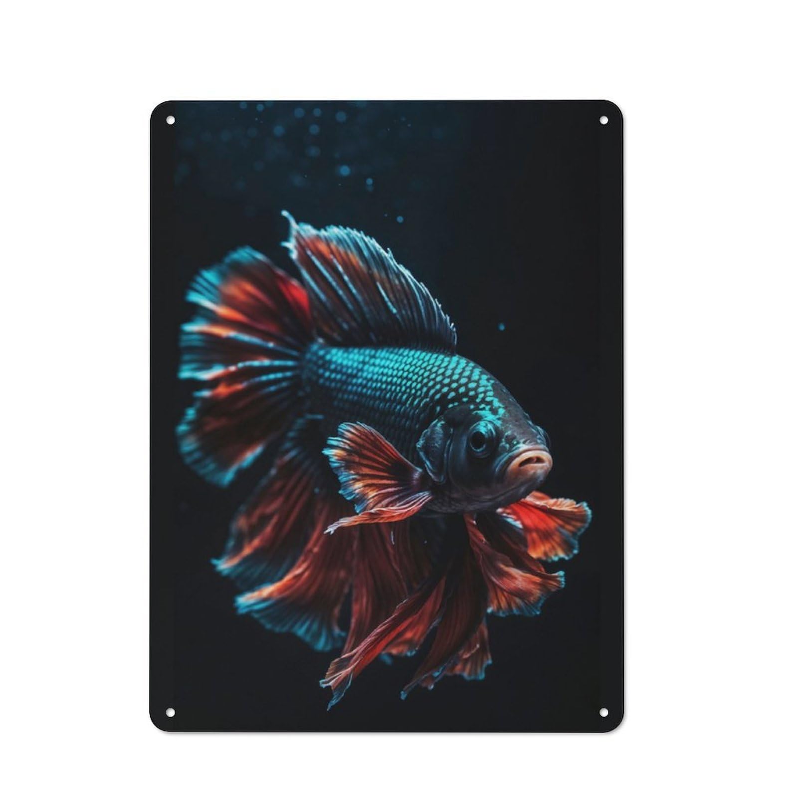 Junmoney Vibrant Betta Fish Metal Wall Sign 40X30cm, Retro Decor For Home Bar Wall, For Metal Sign Collectors, For Garage And Workshop Walls