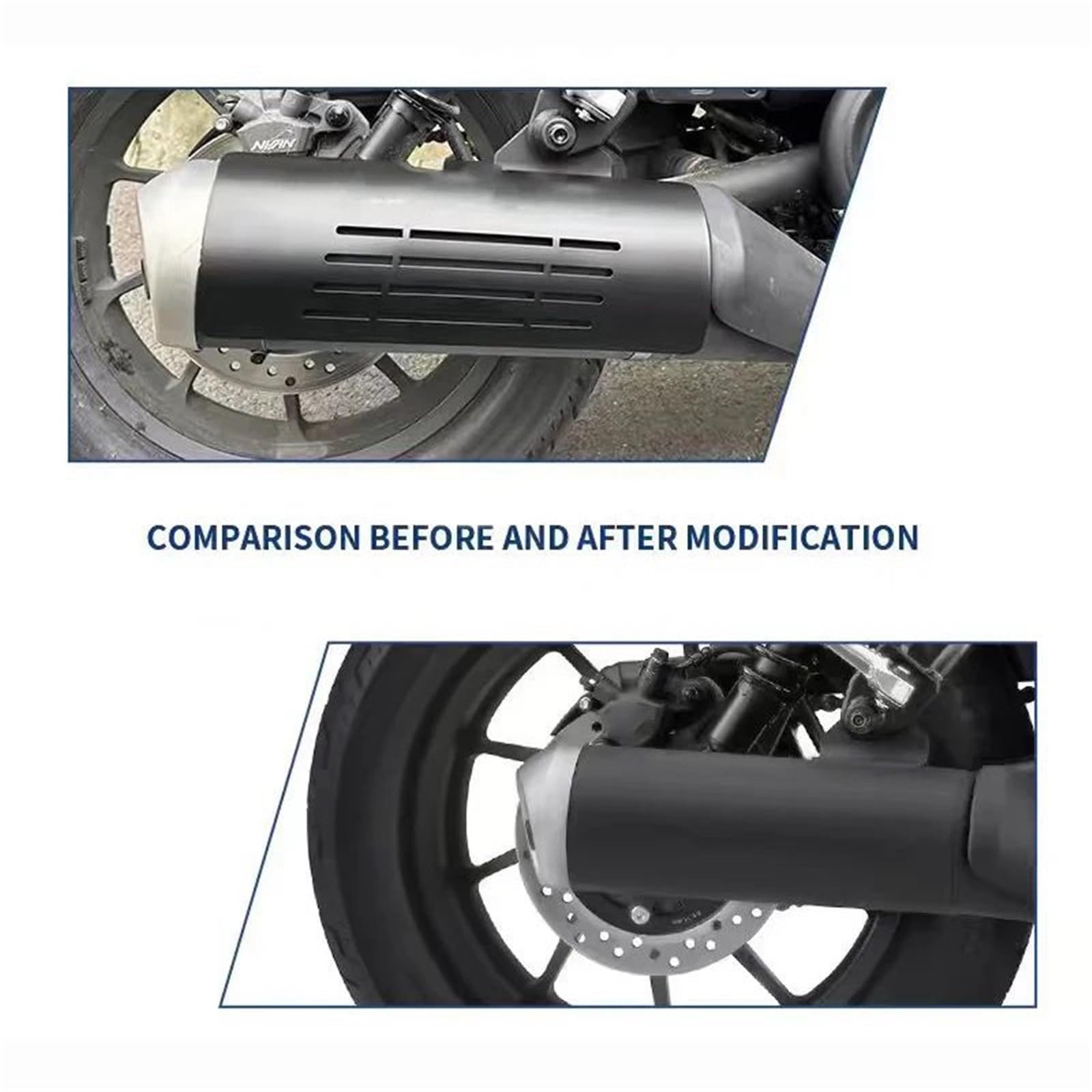Protector de Escape Protector térmico para Tubo de Escape de Honda CMX300, CMX500, Rebel300, Rebel500 (2017-2023) Deflectores de Calor para Escape(5 Black)