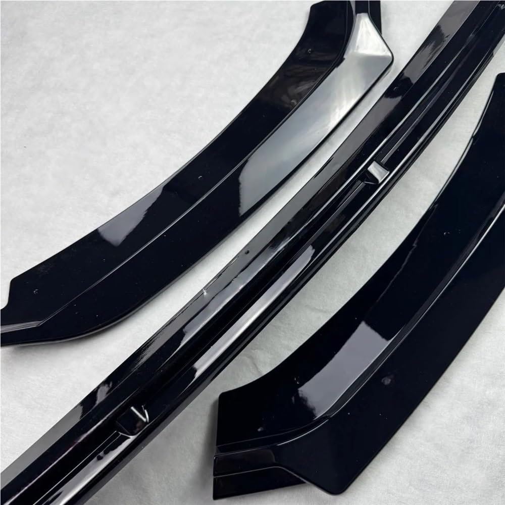Kompatybilny z Seat Leon 5F MK3 MK3.5 2012-2019 3 sztuk Maxton Style przedni spojler zderzaka Spoiler Splitter Tuning dyfuzor akcesoria czarny błyszczący(MK3 Gloss Black)